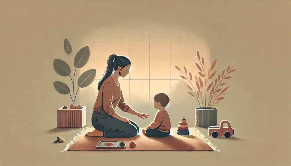 DIR Floortime: parent and child engaging on the floor at eye level