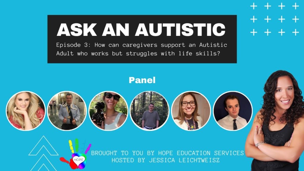 How can caregivers support an Autistic Adult who works but struggles with life skills?